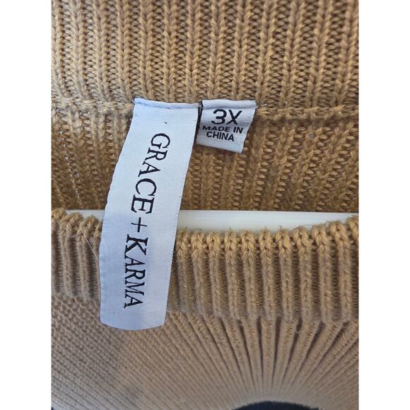 Grace & Karma Colorblock Sweater 3x Womens Plus Size Multicolor Long Sleeve - Picture 4 of 6